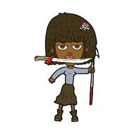 cartoon woman with knife and harpoon N8