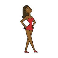 cartoon woman in party dress N7
