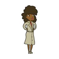 cartoon woman in trench coat N21