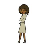 cartoon woman in trench coat N22