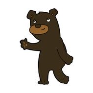 cute cartoon black bear N59