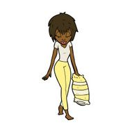 cartoon woman going to bed N7