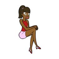 cartoon pretty woman N213