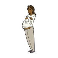 cartoon pregnant woman N20