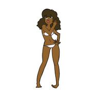 cartoon pretty woman in bikini N8