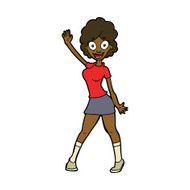 cartoon woman dancing N23