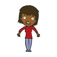 cartoon woman shrugging shoulders N368