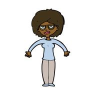 cartoon woman shrugging shoulders N370
