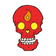 cartoon mystic skull N12