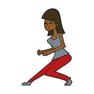 cartoon crazy dancing girl N7