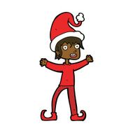 cartoon excited christmas elf N8