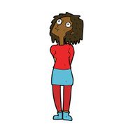 cartoon curious woman N48
