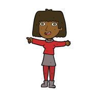 cartoon happy woman pointing N52