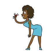 cartoon woman with drink N8