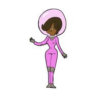 cartoon space woman N22