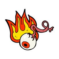 cartoon gross flaming eyeball N4