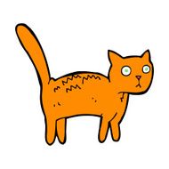 cartoon frightened cat N19