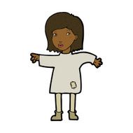 cartoon woman in patched clothing N9
