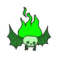 cartoon spooky skull bat N9