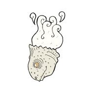 cartoon old fish head N4
