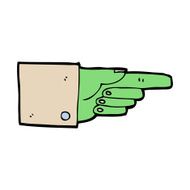 cartoon pointing zombie hand N13