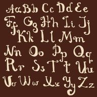 hand drawn chocolate abc