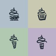 Vector Sketch Set of Sweets