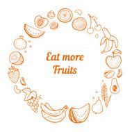 Hand drawn fruit frame