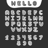 Vector hand drawn doodle font in sketch style N2