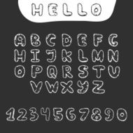 Vector hand drawn doodle font in sketch style N3