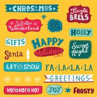 Christmas and New Year&#039;s typography