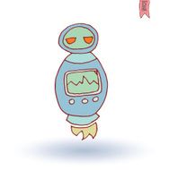 Doodle Robot cartoon vector illustration N32