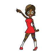 cartoon woman with tattoos N11