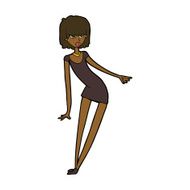cartoon woman in dress leaning N8