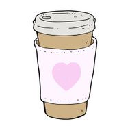 cartoon I love coffee cup N3