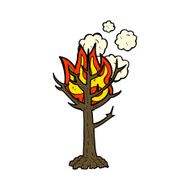 cartoon burning tree N37
