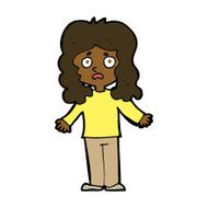 cartoon worried woman N61