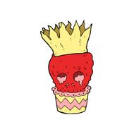 spooky skull cupcake cartoon N8