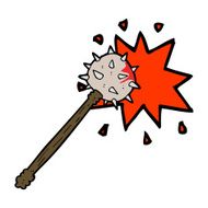 cartoon bloody medieval mace N6