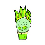 cartoon spooky skull cupcake N8