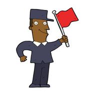 cartoon man waving flag N12