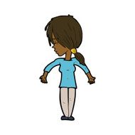 cartoon woman shrugging shoulders N375