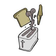 cartoon toaster spitting out bread N5