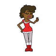 cartoon woman making dismissive gesture N15