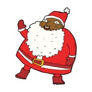 funny waving santa claus cartoon N15