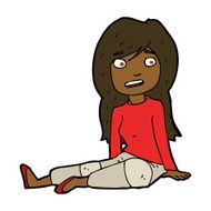 cartoon girl sitting on floor N7