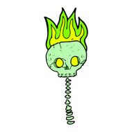 cartoon spooky skull and spine N8