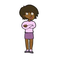 cartoon woman wit crossed arms N8