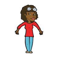 cartoon woman wearing goggles N8