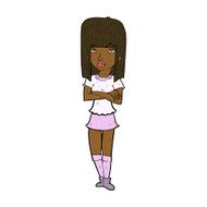 cartoon girl with crossed arms N8
